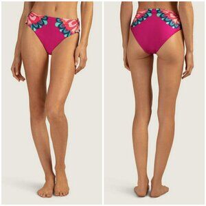 💕TRINA TURK💕 Medallion High Waist Bikini Bottom ~ Pink Medallion Print 8 NWT